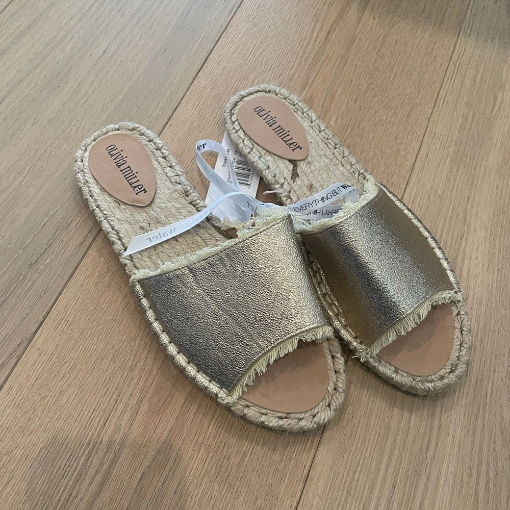 Olivia Miller gold sandals. New with tags!